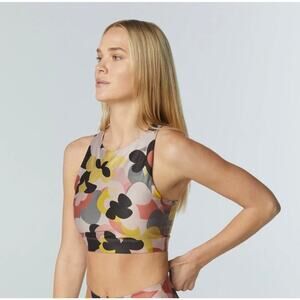 Wear It To Heart Sella Bra Cloud Cosmos Floral Sports Bra Crop Top S NWT